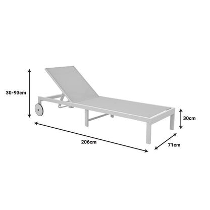 Ξαπλώστρα Mailo pakoworld λευκό αλουμίνιο και textilene σε μπεζ απόχρωση 71x206x30εκ - Hippiehome.gr