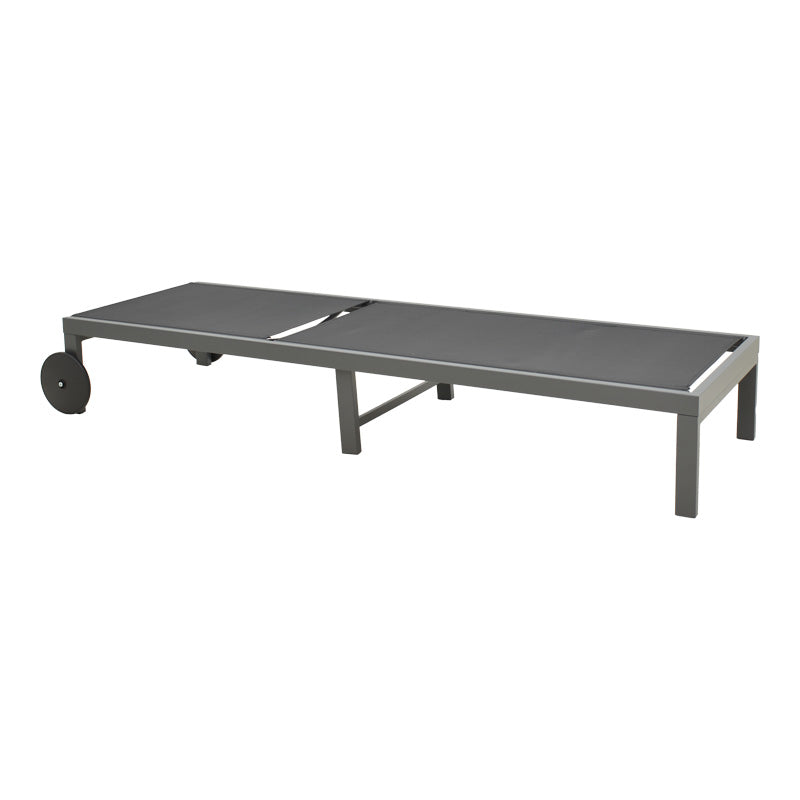 Ξαπλώστρα Mailo pakoworld ανθρακί αλουμίνιο και textilene σε μαύρη απόχρωση 71x206x30εκ - Hippiehome.gr