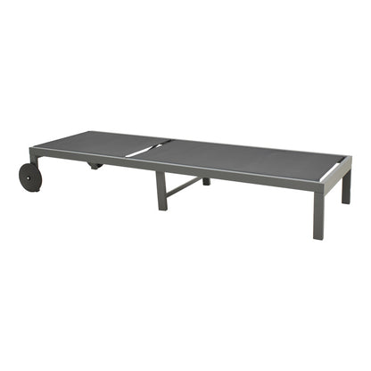 Ξαπλώστρα Mailo pakoworld ανθρακί αλουμίνιο και textilene σε μαύρη απόχρωση 71x206x30εκ - Hippiehome.gr