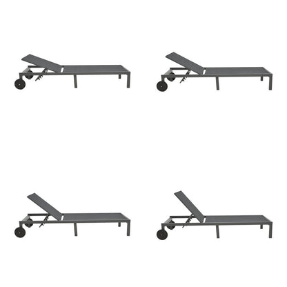 Ξαπλώστρα Mailo pakoworld ανθρακί αλουμίνιο και textilene σε μαύρη απόχρωση 71x206x30εκ - Hippiehome.gr