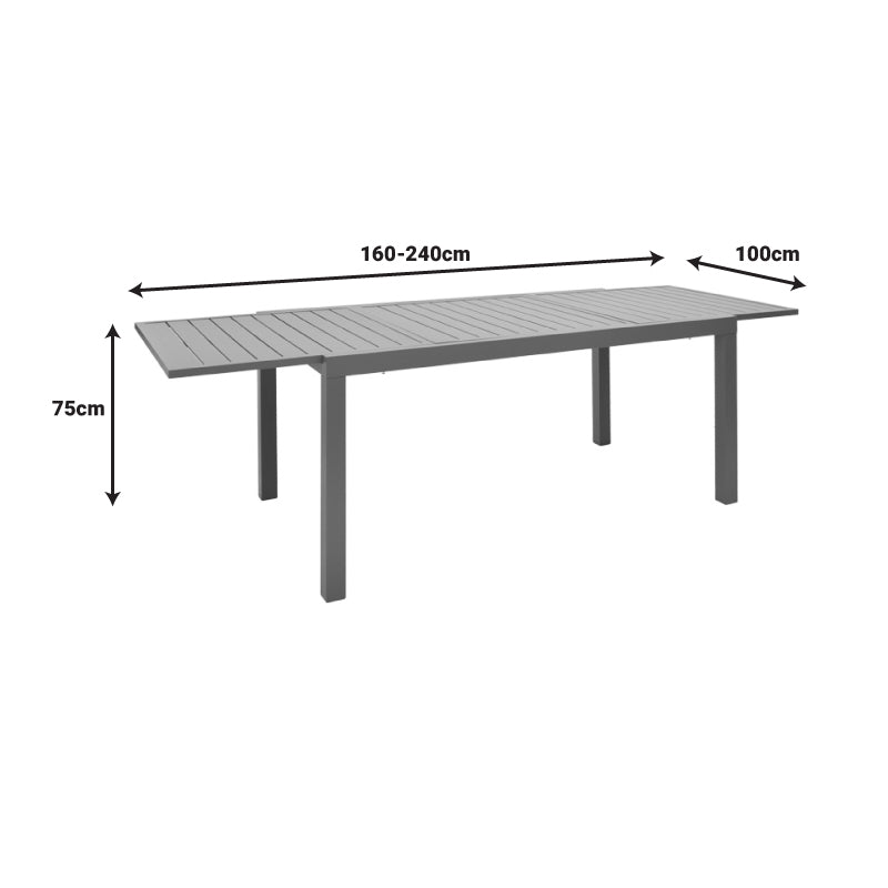 Τραπεζαρία Lafla-Azelie pakoworld σετ 7τεμ σαμπανιζέ αλουμίνιο και plywood σε φυσική απόχρωση 160-240x90x75εκ - Hippiehome.gr