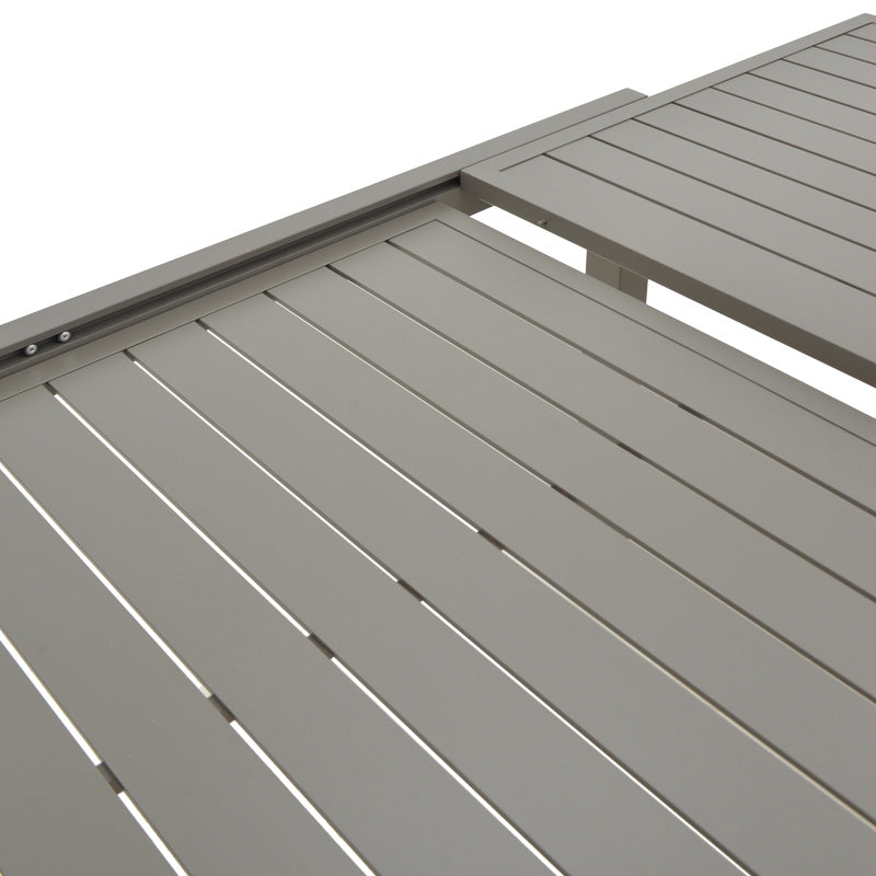 Τραπεζαρία Lafla-Azelie pakoworld σετ 9τεμ σαμπανιζέ αλουμίνιο και plywood σε φυσική απόχρωση 160-240x90x75εκ - Hippiehome.gr