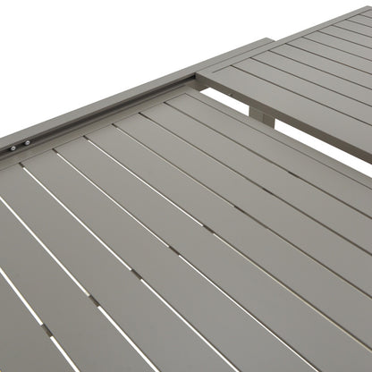 Τραπεζαρία Lafla-Azelie pakoworld σετ 9τεμ σαμπανιζέ αλουμίνιο και plywood σε φυσική απόχρωση 160-240x90x75εκ - Hippiehome.gr