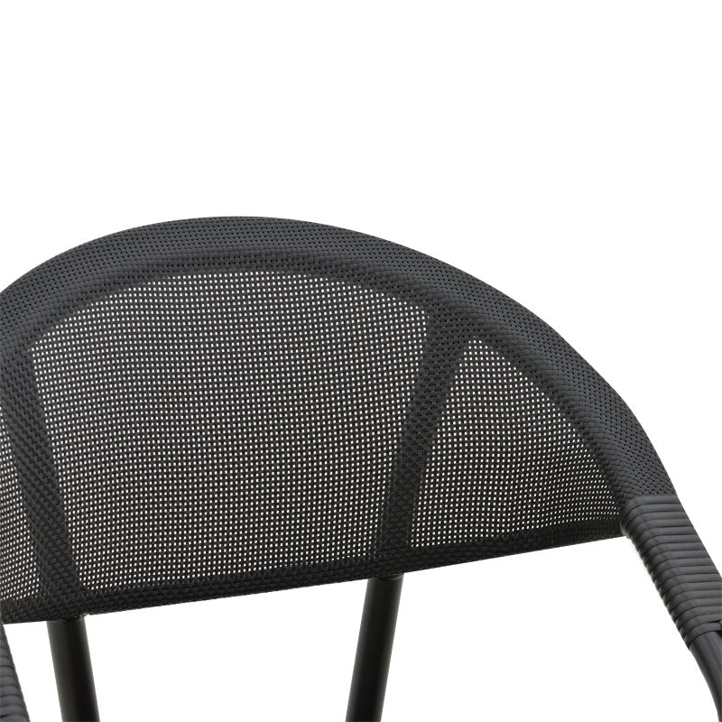 Πολυθρόνα Isaia pakoworld μαύρο αλουμίνιο-textilene μαύρο 57x57x83εκ - Hippiehome.gr