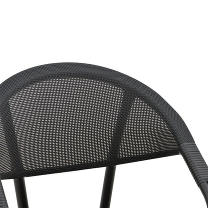 Πολυθρόνα Isaia pakoworld μαύρο αλουμίνιο-textilene μαύρο 57x57x83εκ - Hippiehome.gr