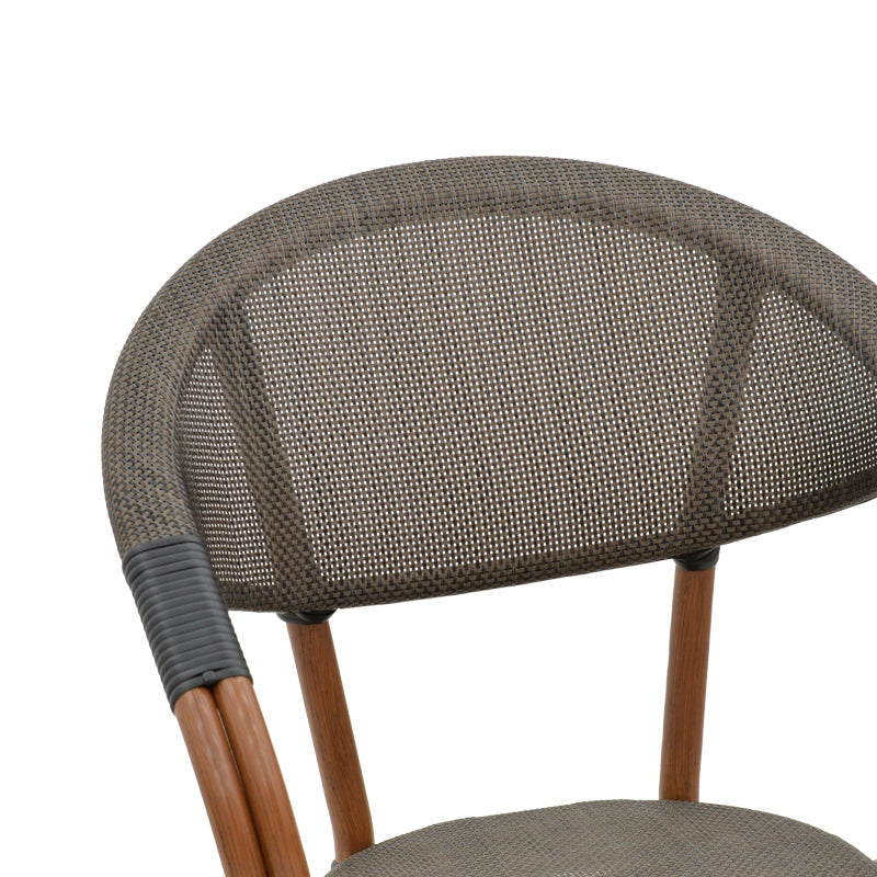 Πολυθρόνα Isaia pakoworld καρυδί αλουμίνιο-textilene μαύρο 57x57x83εκ - Hippiehome.gr