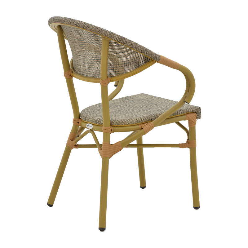 Πολυθρόνα Isaia pakoworld φυσικό αλουμίνιο-textilene γκρι 57x57x83εκ - Hippiehome.gr