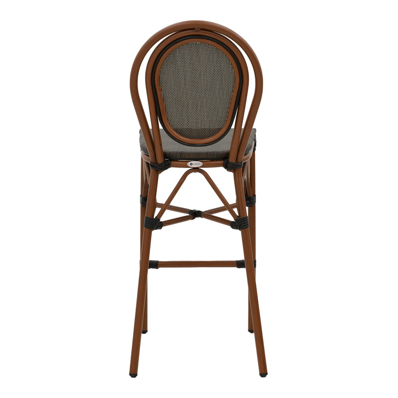 Σκαμπό μπαρ Dezyan pakoworld καρυδί αλουμίνιο-γκρι textilene 41.5x53.5x116εκ - Hippiehome.gr