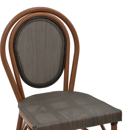 Σκαμπό μπαρ Dezyan pakoworld καρυδί αλουμίνιο-γκρι textilene 41.5x53.5x116εκ - Hippiehome.gr