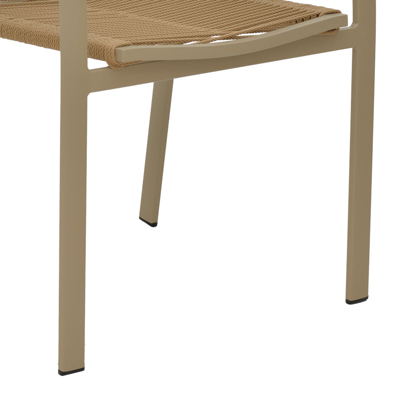 Πολυθρόνα Jonian pakoworld στοιβαζόμενη σαμπανιζέ αλουμίνιο-textilene σε φυσική απόχρωση 57x63x83εκ - Hippiehome.gr