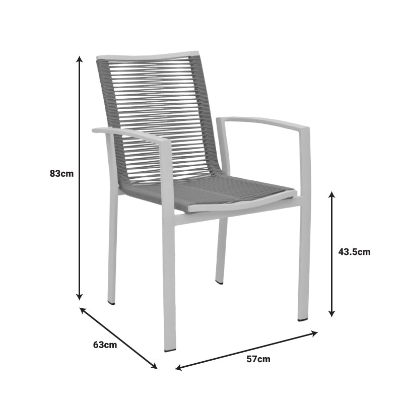 Πολυθρόνα Jonian pakoworld στοιβαζόμενη σαμπανιζέ αλουμίνιο-textilene σε φυσική απόχρωση 57x63x83εκ - Hippiehome.gr