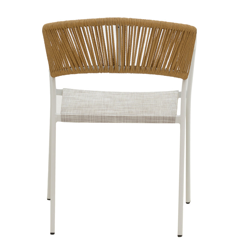 Πολυθρόνα αλουμινίου Glisten pakoworld στοιβαζόμενη λευκός σκελετός-textilene φυσικό rattan 56x62x77εκ - Hippiehome.gr