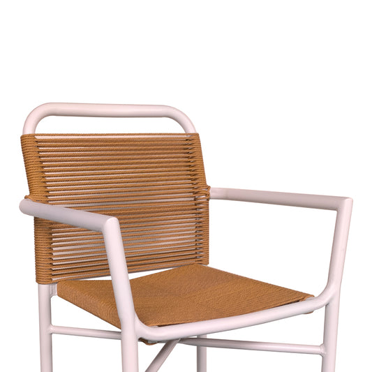 Πολυθρόνα αλουμινίου Clutch pakoworld στοιβαζόμενη λευκός σκελετός-φυσικό rattan 55x56x80εκ - Hippiehome.gr