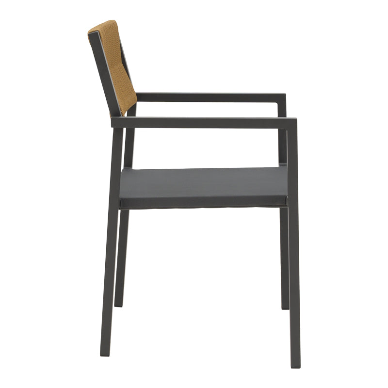 Πολυθρόνα αλουμινίου Savor pakoworld στοιβαζόμενη ανθρακί σκελετός-textilene φυσικό rattan 55x58x83εκ - Hippiehome.gr