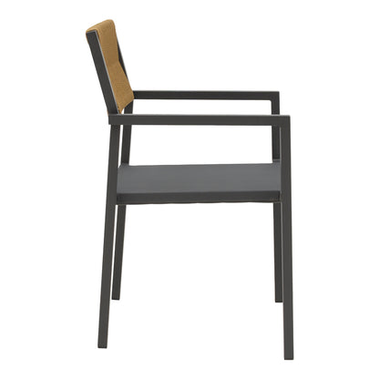 Πολυθρόνα αλουμινίου Savor pakoworld στοιβαζόμενη ανθρακί σκελετός-textilene φυσικό rattan 55x58x83εκ - Hippiehome.gr