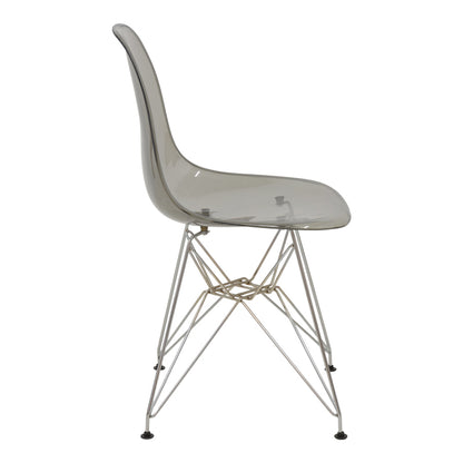 Καρέκλα Adelle pakoworld PP διάφανο γκρι-inox πόδι 46x55x81εκ - Hippiehome.gr