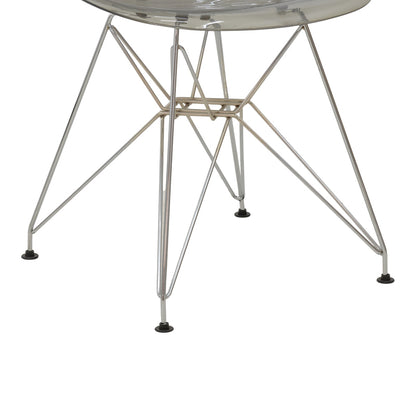 Καρέκλα Adelle pakoworld PP διάφανο γκρι-inox πόδι 46x55x81εκ - Hippiehome.gr