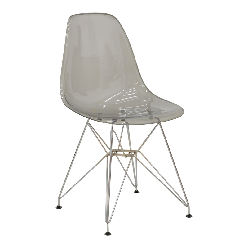 Καρέκλα Adelle pakoworld PP διάφανο γκρι-inox πόδι 46x55x81εκ - Hippiehome.gr