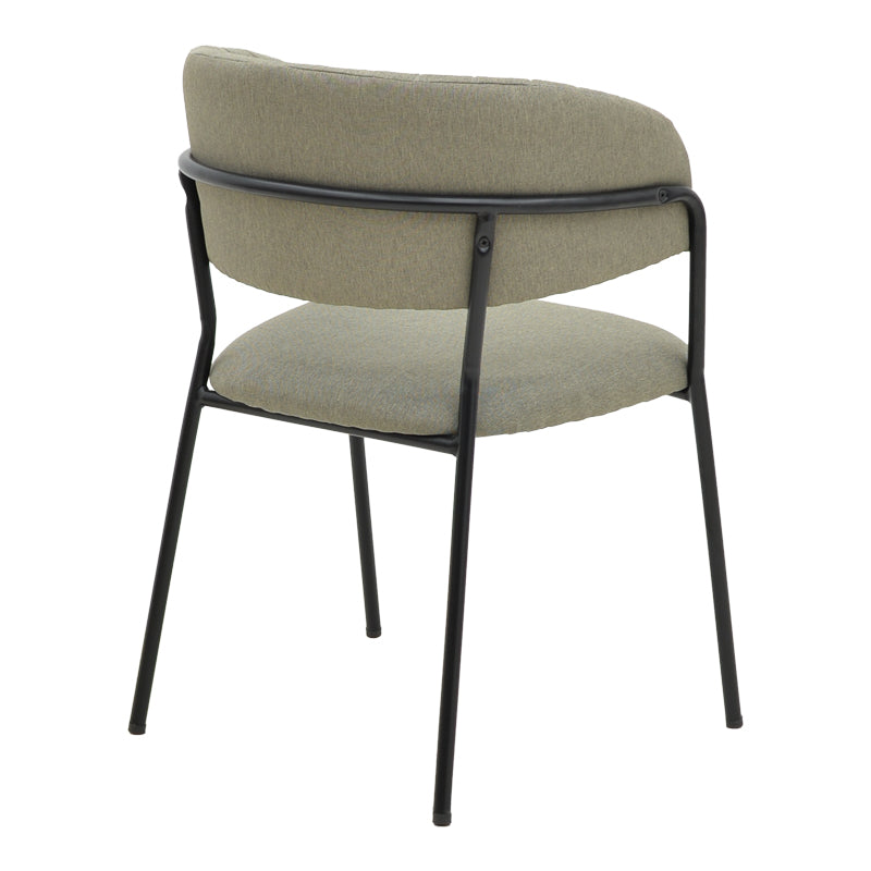 Καρέκλα Morel pakoworld γκρι ύφασμα-πόδι μαύρο μέταλλο 55x55x76εκ - Hippiehome.gr