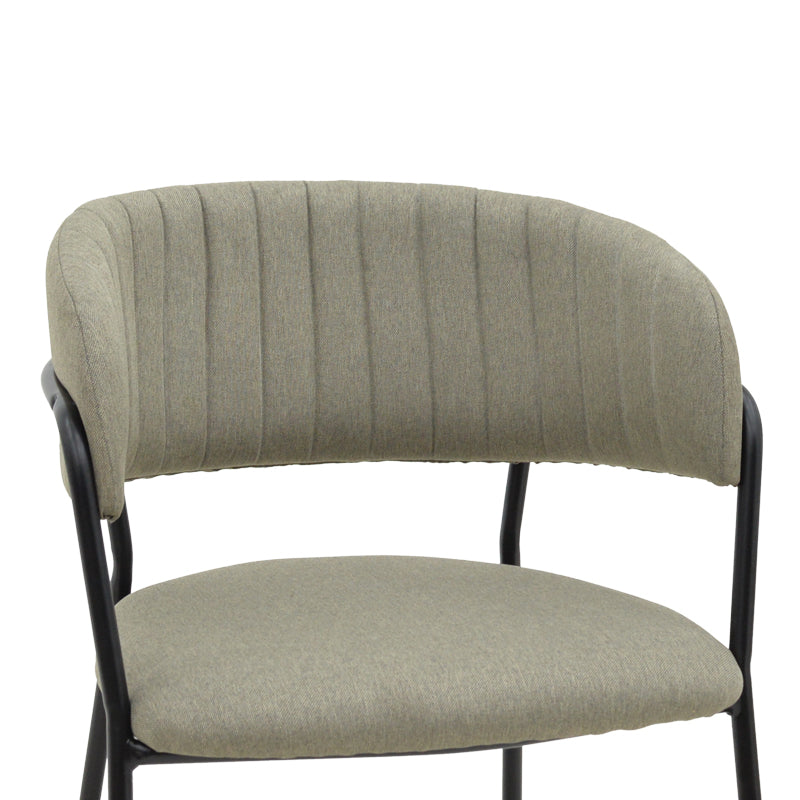 Καρέκλα Morel pakoworld γκρι ύφασμα-πόδι μαύρο μέταλλο 55x55x76εκ - Hippiehome.gr