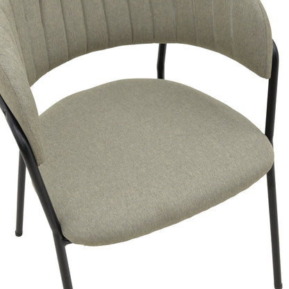Καρέκλα Morel pakoworld γκρι ύφασμα-πόδι μαύρο μέταλλο 55x55x76εκ - Hippiehome.gr