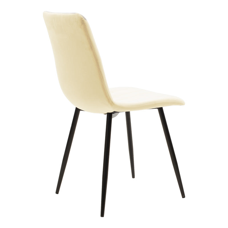 Καρέκλα Noor pakoworld μπεζ ύφασμα με πόδι μετάλλου σε μαύρη απόχρωση 44x53x86εκ - Hippiehome.gr