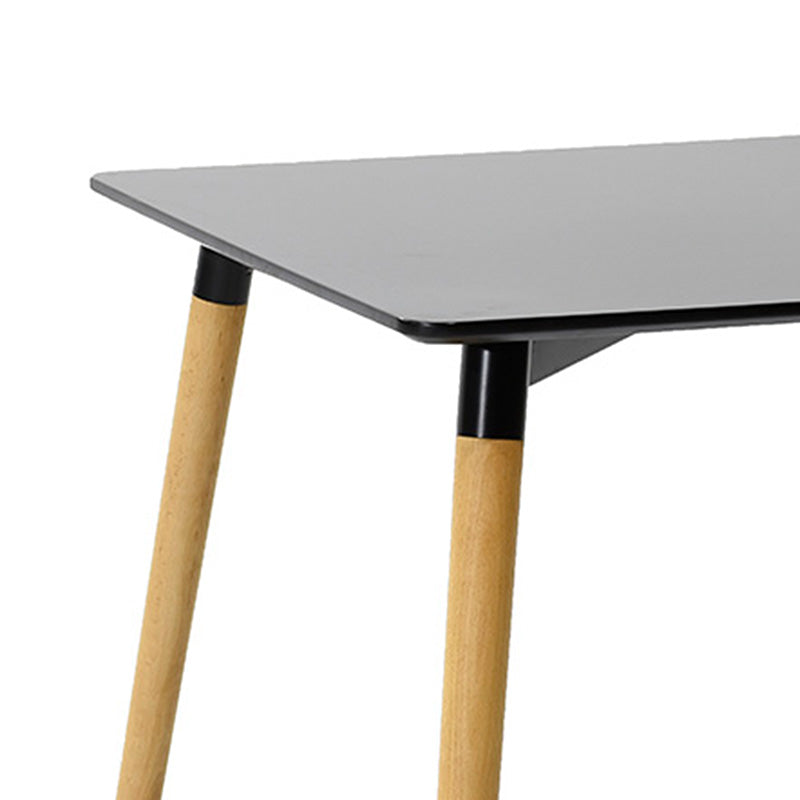 Τραπέζι Natali pakoworld MDF μαύρο-πόδια φυσικό 80x80x76εκ - Hippiehome.gr