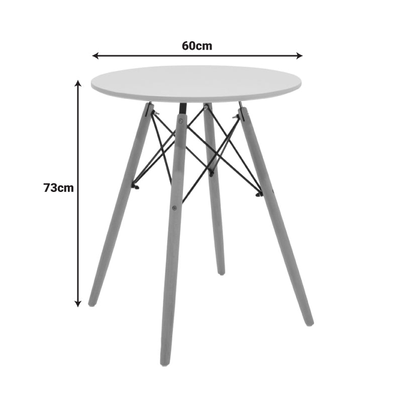 Τραπέζι Julita pakoworld MDF λευκό και ξύλο οξιάς σε φυσική απόχρωση Φ60x73εκ - Hippiehome.gr