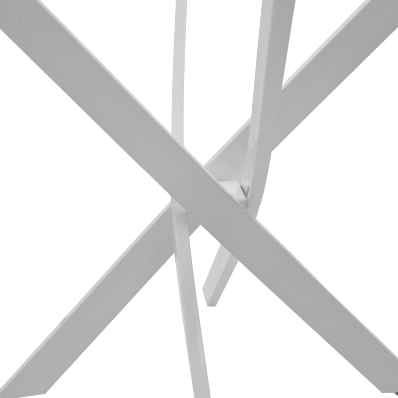 Τραπέζι Antoro pakoworld γυαλί και μεταλλικά πόδια σε λευκή απόχρωση Φ80x75εκ - Hippiehome.gr