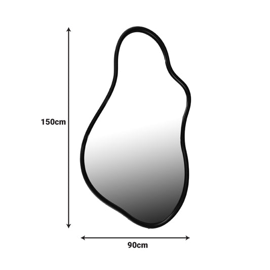 Καθρέπτης Decorde Inart ξύλο σε μαύρη απόχρωση 90x3.5x150εκ - Hippiehome.gr