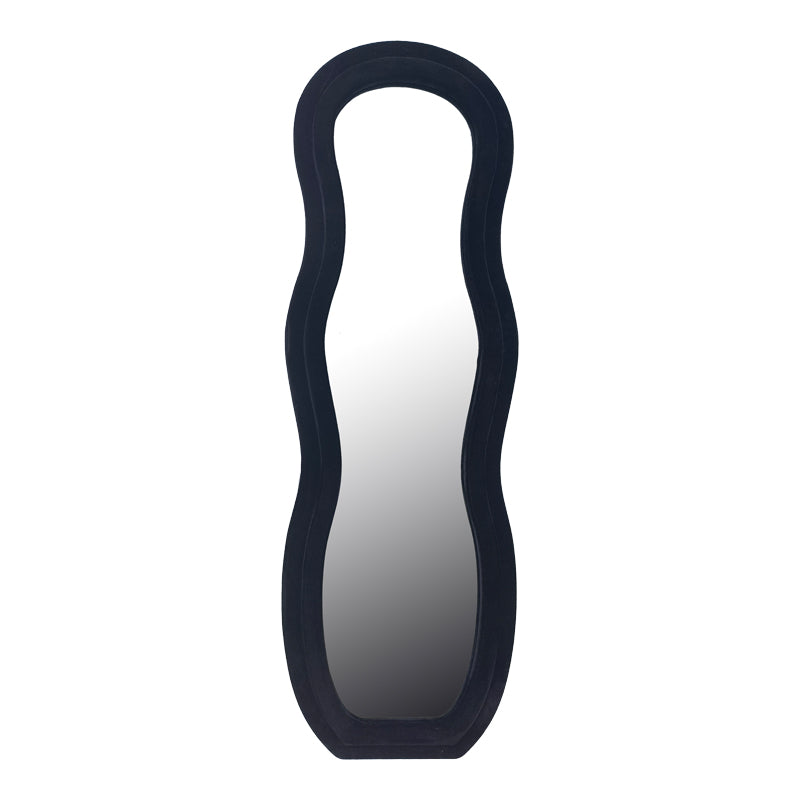 Καθρέπτης Glinde Inart βελούδο σε μαύρη απόχρωση 50x3.3x150εκ - Hippiehome.gr