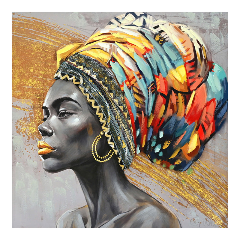 Πίνακας σε καμβά Africana I 3D Inart 100x3x100εκ - Hippiehome.gr