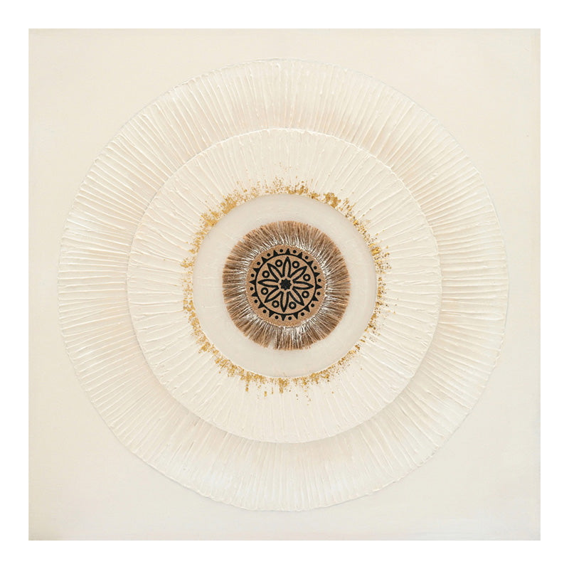 Πίνακας σε καμβά Circled I 3D Inart 80x3x80εκ - Hippiehome.gr