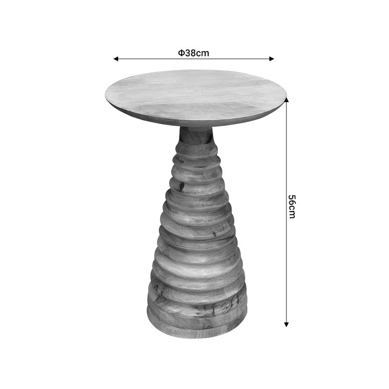 Βοηθητικό τραπέζι Souler Inart φυσικό μασίφ mango ξύλο Φ38x56εκ