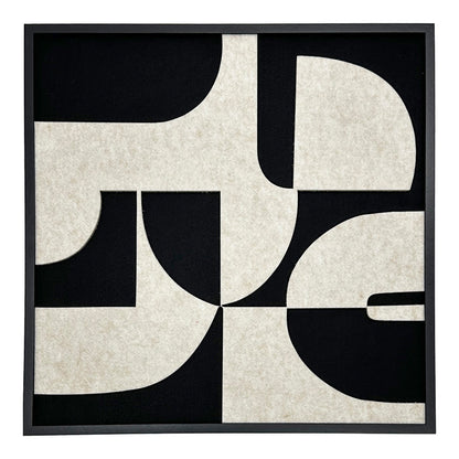 Πίνακας με πλαίσιο Jeire pakoworld μαύρο-λευκό 62x2.5x62εκ - Hippiehome.gr