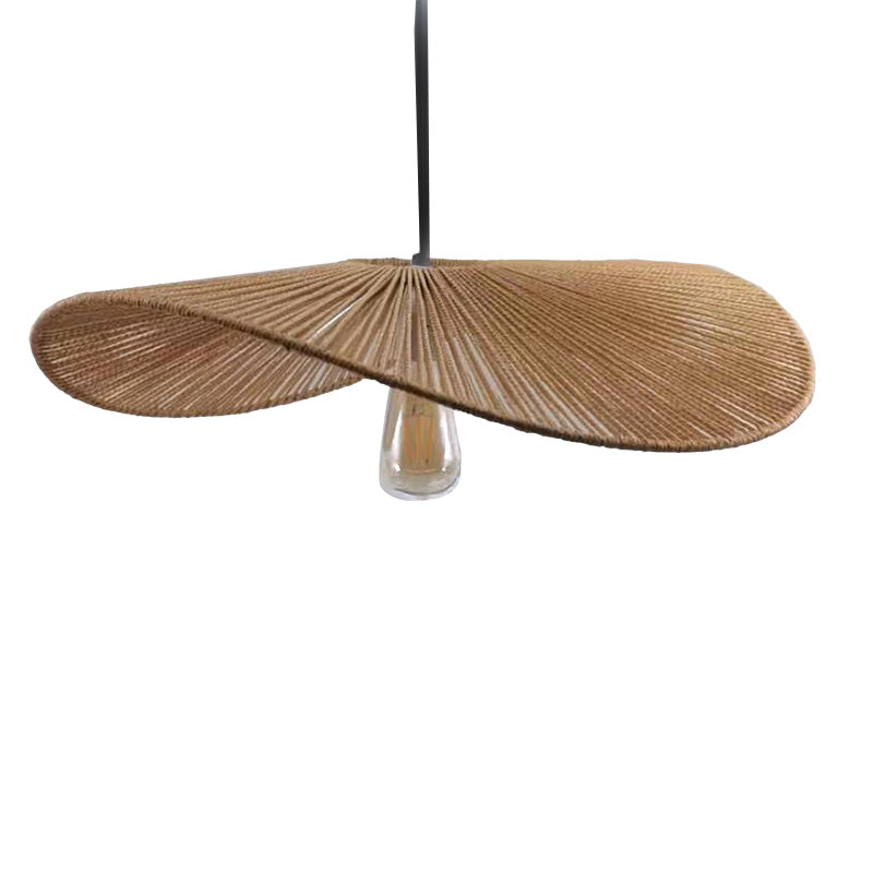Φωτιστικό οροφής Haris Inart Ε27 rope σε καφέ απόχρωση Φ60x12.5εκ - Hippiehome.gr