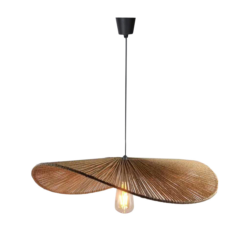 Φωτιστικό οροφής Haris Inart Ε27 rope σε καφέ απόχρωση Φ60x12.5εκ - Hippiehome.gr