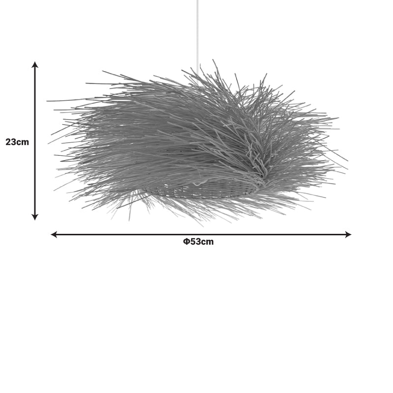 Φωτιστικό οροφής Tradel Inart Ε27 ρατάν σε φυσική απόχρωση Φ53x19εκ - Hippiehome.gr