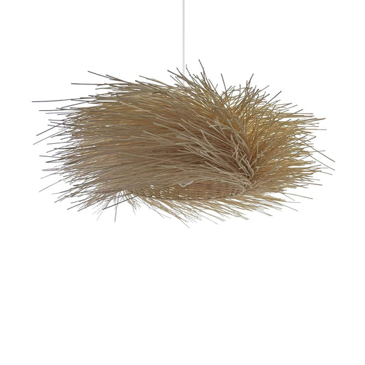 Φωτιστικό οροφής Tradel Inart Ε27 ρατάν σε φυσική απόχρωση Φ53x19εκ - Hippiehome.gr