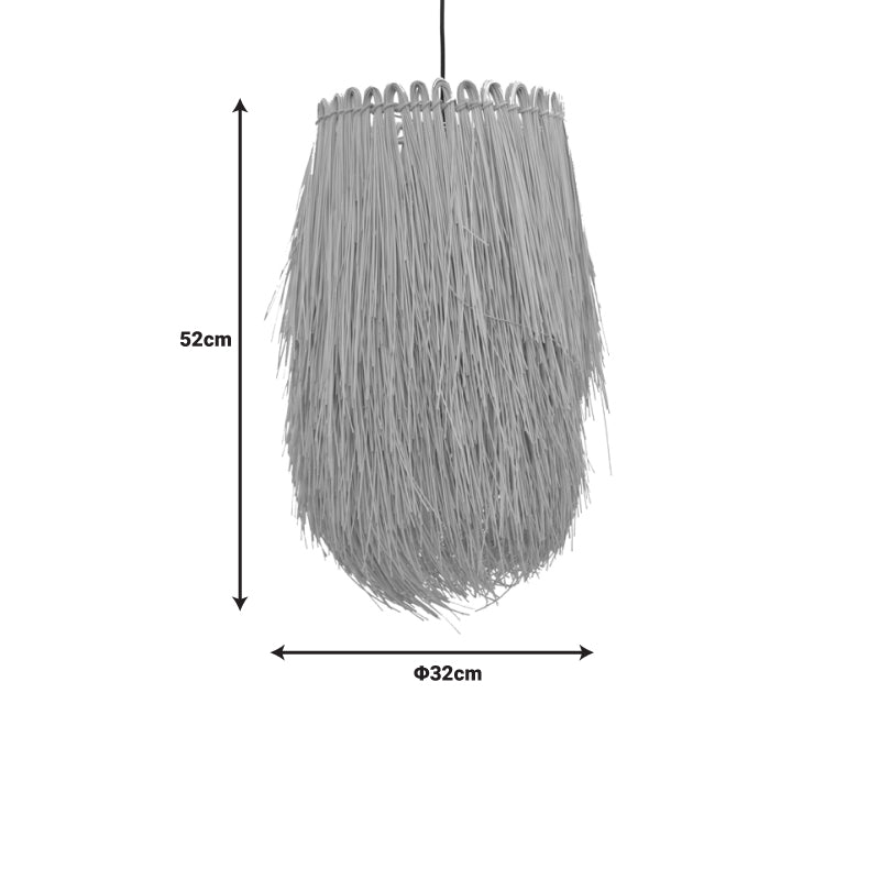 Φωτιστικό οροφής Dreco Inart Ε27 ρατάν σε φυσική απόχρωση Φ32x52εκ - Hippiehome.gr