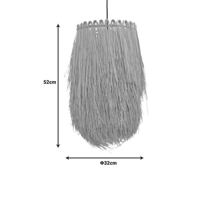 Φωτιστικό οροφής Dreco Inart Ε27 ρατάν σε φυσική απόχρωση Φ32x52εκ - Hippiehome.gr