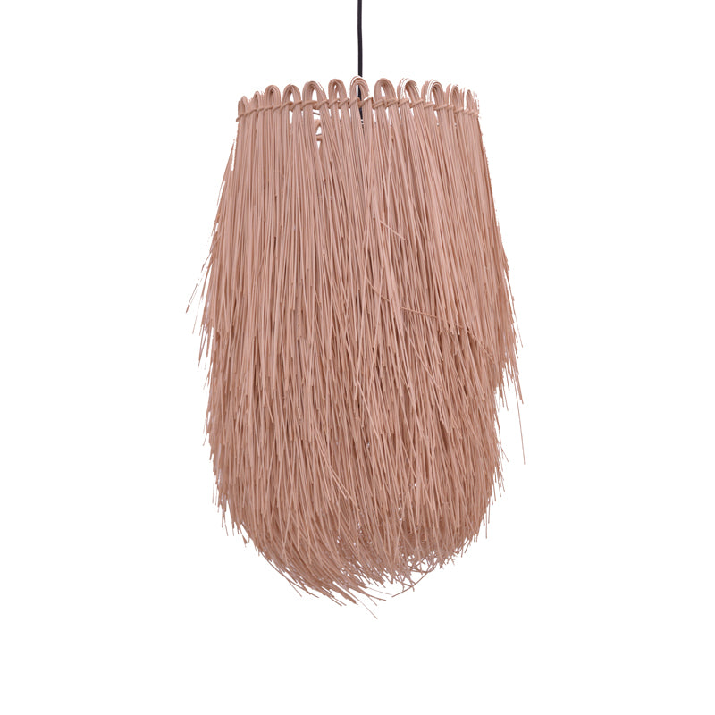 Φωτιστικό οροφής Dreco Inart Ε27 ρατάν σε φυσική απόχρωση Φ32x52εκ - Hippiehome.gr