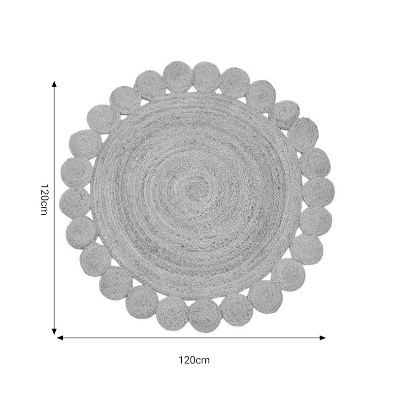 Χαλί Voni Inart φυσικό γιούτα Φ120x1εκ - Hippiehome.gr