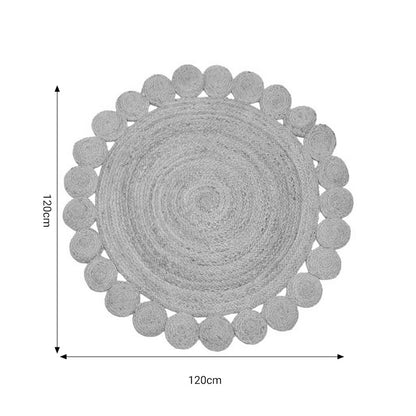 Χαλί Voni Inart φυσικό γιούτα Φ120x1εκ - Hippiehome.gr