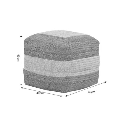 Σκαμπό-πουφ Sofian Inart μπεζ 100% γιούτα 40x40x40εκ - Hippie Home 