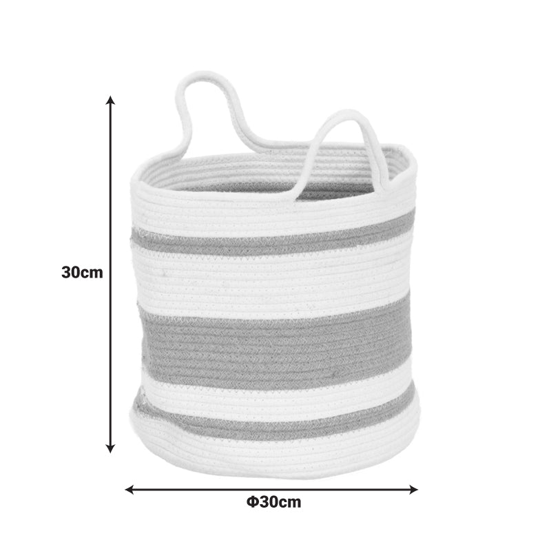 Διακοσμητικό καλάθι Horma Inart βαμβάκι-γιούτα σε μπεζ-καφε απόχρωση Φ30x30εκ - Hippiehome.gr