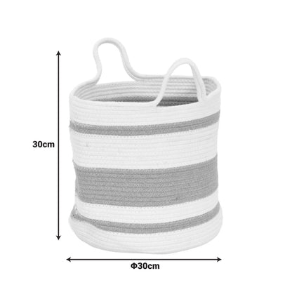 Διακοσμητικό καλάθι Horma Inart βαμβάκι-γιούτα σε μπεζ-καφε απόχρωση Φ30x30εκ - Hippiehome.gr