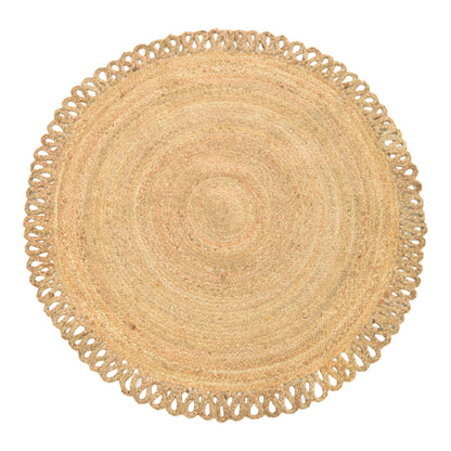 Χαλί Prejo Inart γιούτα σε φυσική απόχρωση Φ120x1εκ - Hippiehome.gr