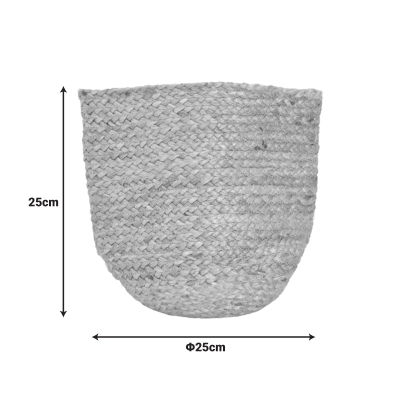 Διακοσμητικό καλάθι Mideko Inart γιούτα σε φυσική απόχρωση Φ25x25εκ - Hippiehome.gr