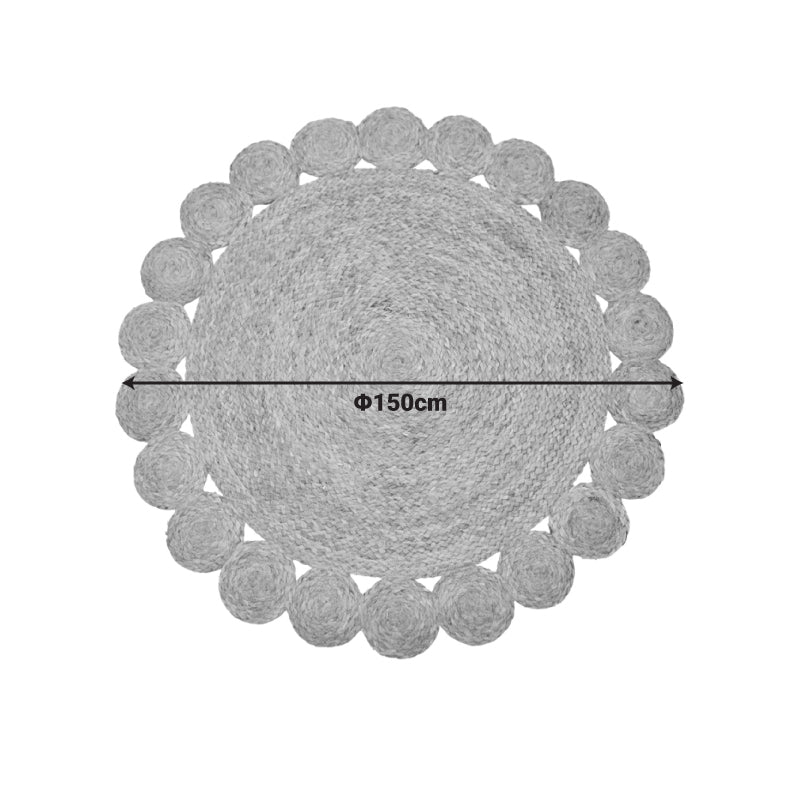 Χαλί Voni Inart φυσικό γιούτα Φ150x1εκ - Hippiehome.gr